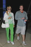 Heiress PARIS HILTON with Shape Up sneakers and boyfriend DOUG leaving the Equinox gym