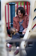 Milla's having as much fun as daughter Ever at Coldwater Park