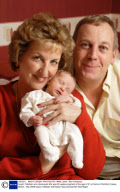 Susan Tollefsen who discovered she was 30 weeks pregnant at the age of 57, at home in Romford, Essex, Britain - Mar 2008