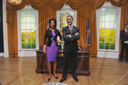 Michelle Obama joins husband President Barack Obama at Madame Tussauds, London, Britain  - 19 Jan 2010