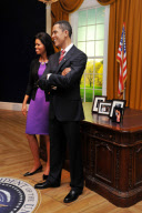 Michelle Obama joins husband President Barack Obama at Madame Tussauds, London, Britain  - 19 Jan 2010