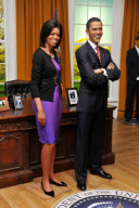 Michelle Obama joins husband President Barack Obama at Madame Tussauds, London, Britain  - 19 Jan 2010
