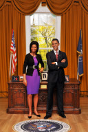 Michelle Obama joins husband President Barack Obama at Madame Tussauds, London, Britain  - 19 Jan 2010