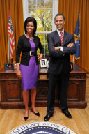 Michelle Obama joins husband President Barack Obama at Madame Tussauds, London, Britain  - 19 Jan 2010