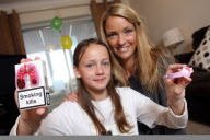 10-year-old inventor Megan Ward creates hit anti-smoking keyring and UV indicator wristband and t-shirt, Whyteleafe, Surrey, Britain - 15 Jan 2010