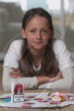 10-year-old inventor Megan Ward creates hit anti-smoking keyring and UV indicator wristband and t-shirt, Whyteleafe, Surrey, Britain - 15 Jan 2010