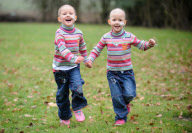 Four-year-old identical twins Megan and Gracie Garwood who are both fighting cancer, High Rougham, Suffolk, Britain - 21 Jan 2010