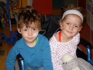 Four-year-old identical twins Megan and Gracie Garwood who are both fighting cancer, High Rougham, Suffolk, Britain - 21 Jan 2010