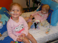 Four-year-old identical twins Megan and Gracie Garwood who are both fighting cancer, High Rougham, Suffolk, Britain - 21 Jan 2010