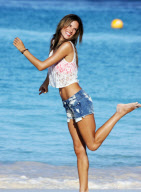 Alessandra Ambrosio Jumps For Joy On Set!