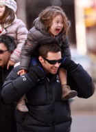Hugh Jackman Is A Walking Jungle Gym!