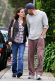 Happy couple JENNIFER GARNER and BEN AFFLECK smiled the rain away as they strolled around Brentwood
