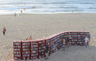 Celebrating the 30th birthday of the IKEA BILLY bookcase on Bondi Beach, Sydney, Australia