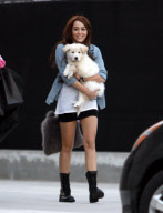 Puppy Love: Miley and Mate - hard to tell who's happier