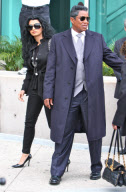 Jackson family members outside the court before arraignment
