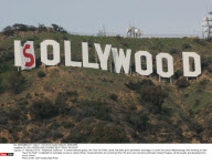 CA: HOLLYWOOD SIGN COVERED WITH "SAVE THE PEAK"