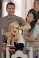 Struggling actress MISCHA BARTON making weird faces while getting her hair done at Byron & Tracey salon
