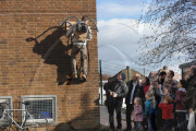 'Human spiderman' Jem Stansfield scales 30ft wall using suction from two vacuum cleaners, Brighton, Britain - 14 Feb 2010