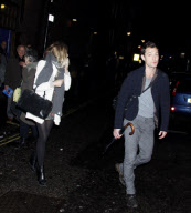 Jude Law, Sienna Miller and Jude's parents leaving the Apollo theatre after seeing the stage play 'Jerusalem', London, Britain  - 23 Feb 2010