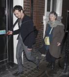 Jude Law, Sienna Miller and Jude's parents leaving the Apollo theatre after seeing the stage play 'Jerusalem', London, Britain  - 23 Feb 2010