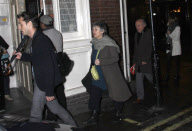 Jude Law, Sienna Miller and Jude's parents leaving the Apollo theatre after seeing the stage play 'Jerusalem', London, Britain  - 23 Feb 2010