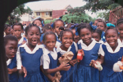 SCHOOLCHILDREN, ROSEAU TOWN, ISLAND DOMINICA, CARIBBEAN