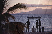 SUNSET, CLUB MED, ISLAND PART OF GRANDE TERRE, ISLAND GOUADELOUPE, CARIBBEAN