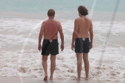 Michael Kors outie on the beach in Saint Barth