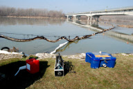 Oil Spill reaches the River Po, Piacenza, Italy - 25 Feb 2010