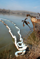 Oil Spill reaches the River Po, Piacenza, Italy - 25 Feb 2010