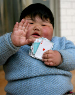 Obese two-year-old weighs as much as adult woman, Taocun town, Shanxi province, China - 02 Mar 2010
