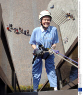 Doris Long beats her own abseiling record as she descends from the council offices at Guildhall Square, Portsmouth, Britain - 29 jul 2007