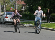 Cute couple MILEY CYRUS and LIAM HEMSWORTH going for a bike ride