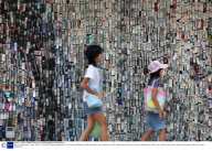 Wall of mobile phones, Tokyo, Japan - 07 Aug 2007