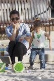 Actress JESSICA ALBA takes her St.Patrick's Day cutie HONOR to Coldwater Canyon Park