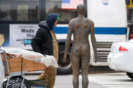 Antony Gormley's 'Event Horizon' iron sculpture, New York, America - 26 Mar 2010