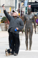 Antony Gormley's 'Event Horizon' iron sculpture, New York, America - 26 Mar 2010
