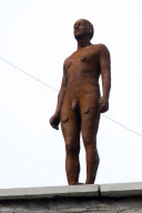 Antony Gormley's 'Event Horizon' iron sculpture, New York, America - 26 Mar 2010