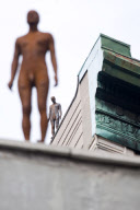 Antony Gormley's 'Event Horizon' iron sculpture, New York, America - 26 Mar 2010