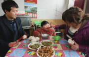 Obese two-year-old weighs as much as adult woman, Taocun town, Shanxi province, China - 06 Apr 2010
