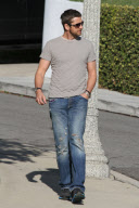 *EXCLUSIVE* Gerard Butler takes a walk with his pug puppy