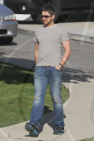 *EXCLUSIVE* Gerard Butler takes a walk with his pug puppy