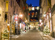 Christmas street lights, Quebec, Canada - 14 Dec 2009