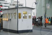 Checkpoint Charlie at the junction of Zimmerstrasse and Friedrichstrasse, Berlin, Germany - Dec 2009