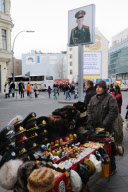 Checkpoint Charlie at the junction of Zimmerstrasse and Friedrichstrasse, Berlin, Germany - Dec 2009