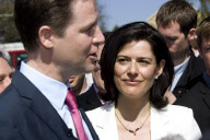 Liberal Democrat Leader Nick Clegg and wife Miriam Gonzalez Durantez visit the Maternity Unit at Kingston Hospital, London, Britain - 17 Apr 2010
