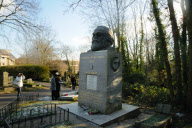 Bust of Karl Marx at his grave in Highgate Cemetery, London - 03 Jan 2010