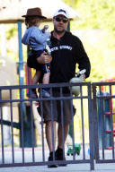 Actor RUSSELL CROWE takes his cowboy son TENNYSON to the Coldwater Canyon Park