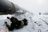 Gazprom facilities in the South Russian gasfield, Eastern Siberia, Russia - Feb 2008