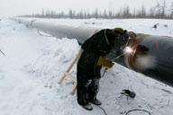 Gazprom facilities in the South Russian gasfield, Eastern Siberia, Russia - Feb 2008